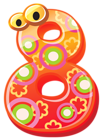 Cute Number Eight PNG Clipart Image