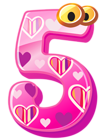 Cute Number Five PNG Clipart Image