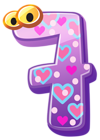 Cute Number Seven PNG Clipart Image