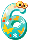 Cute Number Six PNG Clipart Image