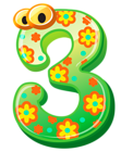 Cute Number Three PNG Clipart Image