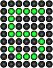 Digital Number Five Green PNG Clip Art Image