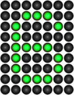 Digital Number Six Green PNG Clip Art Image
