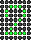 Digital Number Two Green PNG Clip Art Image