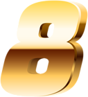 Eight Golden Number PNG Clipart