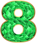 Emerald Number Eight PNG Clip Art Image