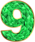 Emerald Number Nine PNG Clip Art Image