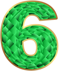 Emerald Number Six PNG Clip Art Image