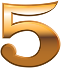 Five Gold Number PNG Clipart