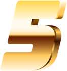 Five Golden Number PNG Clipart