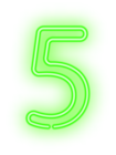 Five Neon Green PNG Clip Art Image