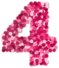 Four 4 Number Pink PNG Clip Art