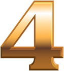 Four Gold Number PNG Clipart