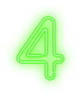 Four Neon Green PNG Clip Art Image