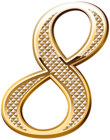 Gold Deco Number Eight PNG Clipart Image
