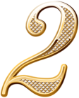 Gold Deco Number Two PNG Clipart Image