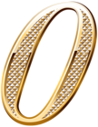 Gold Deco Number Zero PNG Clipart Image