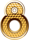 Gold Number Eight PNG Clip Art Image