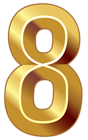 Gold Number Eight PNG Clipart Image