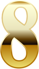 Gold Number Eight PNG Image