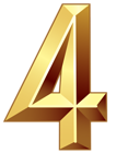 Gold Number Four PNG Clipart Image