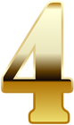 Gold Number Four PNG Image