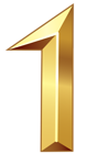 Gold Number One PNG Clipart Image