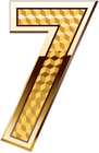Gold Number Seven PNG Clip Art Image
