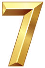 Gold Number Seven PNG Clipart Image