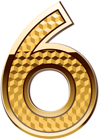 Gold Number Six PNG Clip Art Image