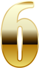 Gold Number Six PNG Image