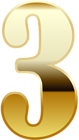 Gold Number Three PNG Image