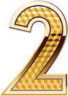 Gold Number Two PNG Clip Art Image