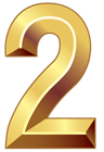 Gold Number Two PNG Clipart Image