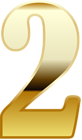 Gold Number Two PNG Image