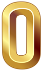Gold Number Zero PNG Clipart Image