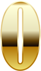 Gold Number Zero PNG Image