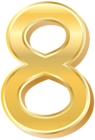 Gold Style Number Eight PNG Clip Art Image