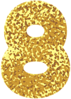 Gold Style Number Eight Transparent PNG Image