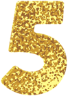 Gold Style Number Five Transparent PNG Image