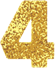 Gold Style Number Four Transparent PNG Image