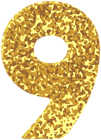 Gold Style Number Nine Transparent PNG Image