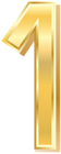 Gold Style Number One PNG Clip Art Image