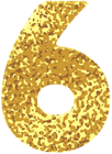 Gold Style Number Six Transparent PNG Image