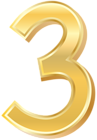 Gold Style Number Three PNG Clip Art Image