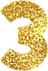 Gold Style Number Three Transparent PNG Image