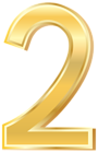 Gold Style Number Two PNG Clip Art Image