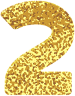 Gold Style Number Two Transparent PNG Image