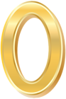 Gold Style Number Zero PNG Clip Art Image