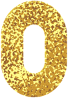 Gold Style Number Zero Transparent PNG Image